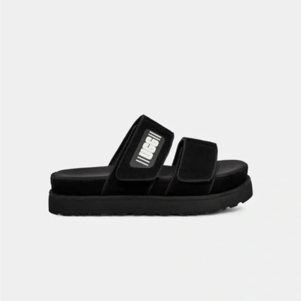 UGG "Greer" Sandal in Black Suede. Sz: 9.0